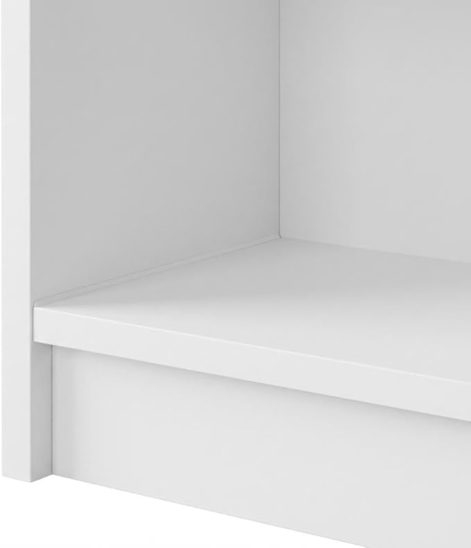 Furnifact White Bookcase with Durable Wooden Construction, Single Piece Design, Stylish Storage Solution for Home and Office