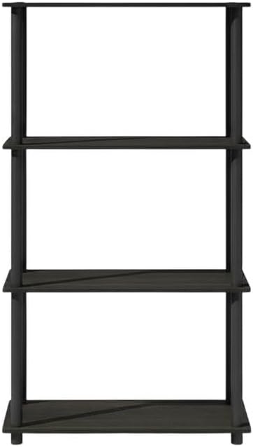Furnifact Black Bookcase, Stylish Storage Solution, Durable Wood Material, Vertical Design, Modern Home Office or Living Room Decor