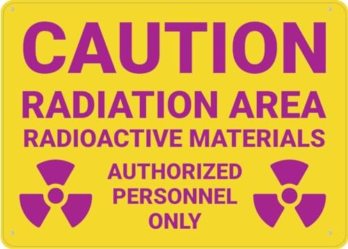 Caution Radiation Area Radioactive Materials Sign For Home 12X8 Inch Rust Free Aluminum,Uv Ink Printing,Durable/Weatherproof Up To 7 Years Outdoor