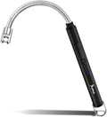SUPRUS Electric Candle Lighter USB Type C Rechargeable Lighter Steel Shell & Hanging Hook with 360° Flexible Neck (Black)