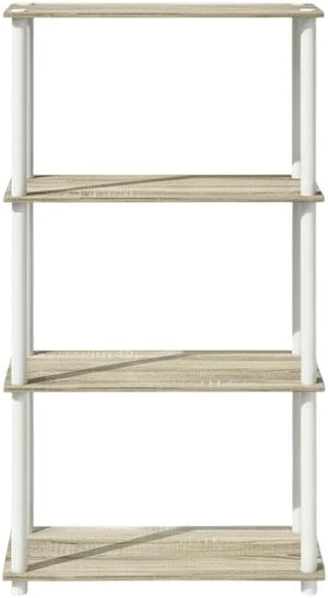 Furnifact Sonoma Oak White Bookcase with Modern Design, Durable Wooden Construction, Stylish Storage Solution for Home or Office