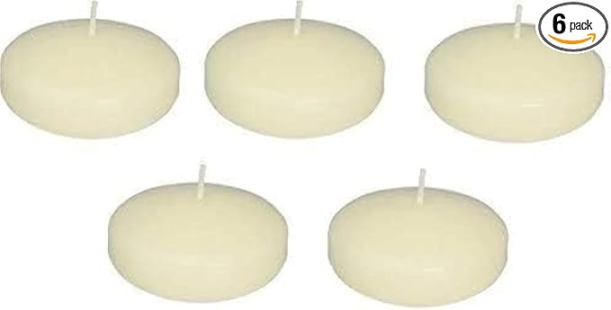 D'light Online Floating Candles Bulk Pack for Events, Weddings, Spa, Home Decor, Special Occasions and Holiday Decorations (Large - 3" (Set of 6), Ivory)