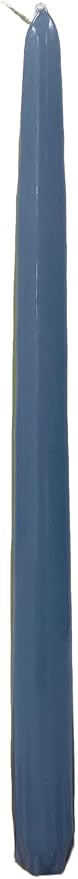 D'light Online Elegant 12" Unscented Slate Blue Taper Candles, Premium Quality Hand-Dipped Tapered Candles, Dripless and Smokeless - Set of 12 Individually Wrapped (12 Inch, Slate Blue)