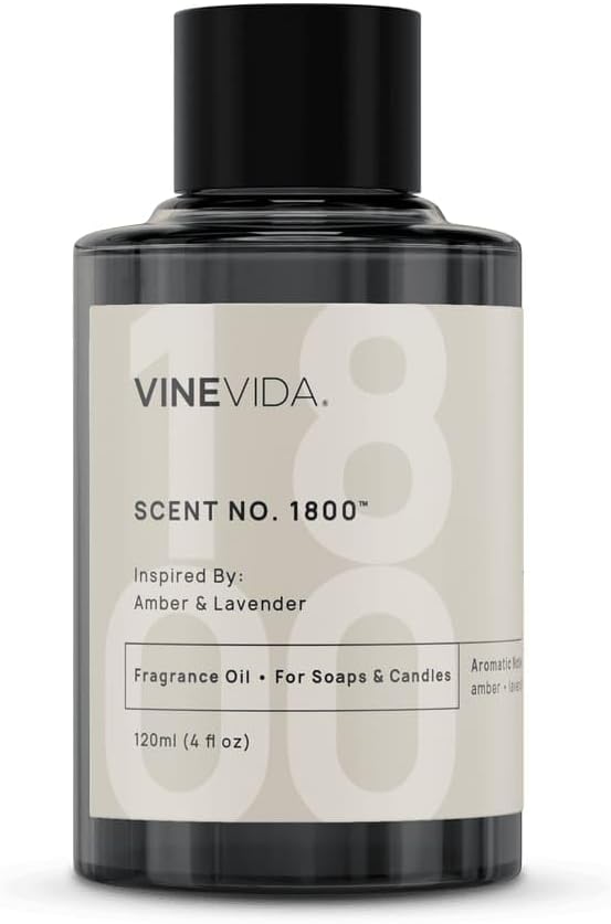 VINEVIDA [120mL] Amber & Lavender Fragrance Oil for Candle Making - Natural Candle Oil Scents - Soap Making Essential Oil - Made in USA