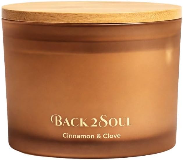 Non Toxic Candles 13.4 oz 50 Hours Burn Time, Scented Soy Candles, Clean Burning, Safe Non Toxic Design (Cinnamon & Clove)