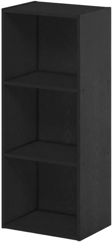 Furnifact Blackwood 3-Tier Open Shelf Bookcase with Durable Wood Construction, Modern Design, Suitable for Living Room, Office, or Bedroom Organization