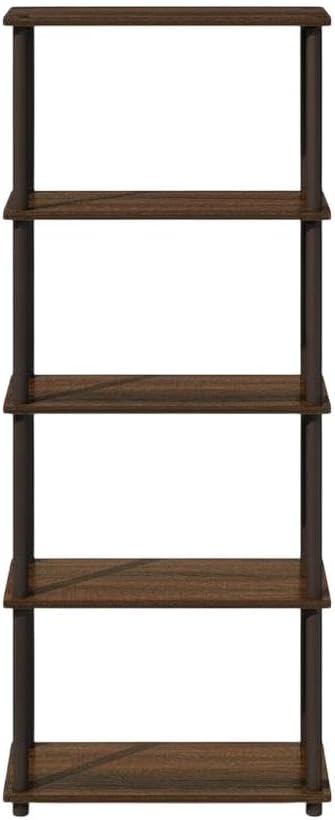 Furnifact Walnut Brown Bookcase with Sleek Design, Sturdy Wood Construction, Elegant Storage Solution for Living Room or Office
