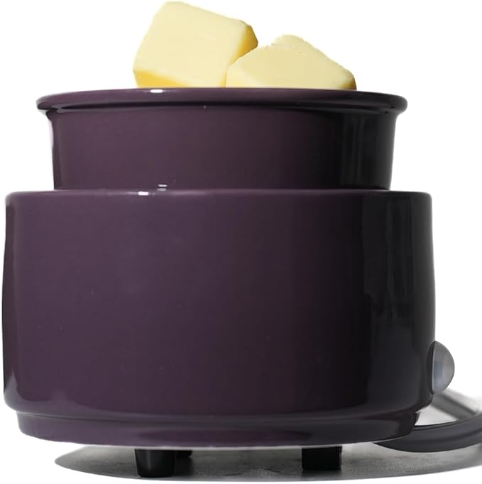 Ceramic Electric Wax Melt Warmer & Cube Oil Melter Cute Small Warmers Aromatherapy for Home Decorative Burner Melts Scented Candle Tart Scent Warm Fragrance (Purple)