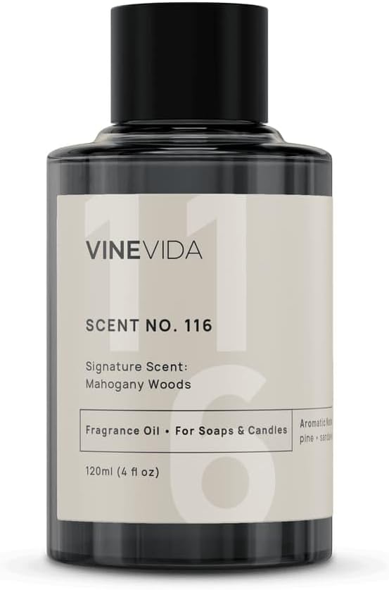 VINEVIDA [4 oz] Mahogany Woods; Fragrance Oil for Candle Making and Soap Making - Premium Candle Scents for Soy Candles