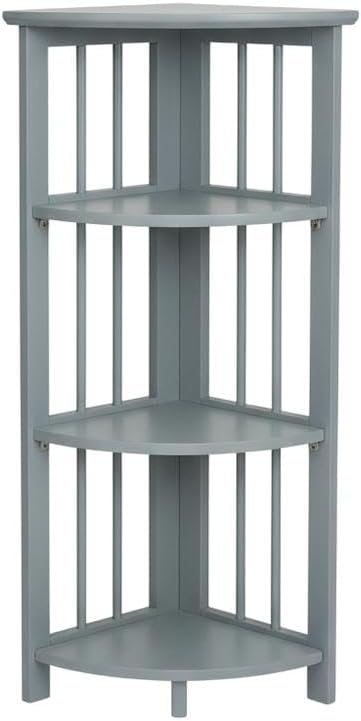 Furnifact Slate Gray Bookcase with Open Shelves for Organized Storage, Modern Design, Durable Construction, Suitable for Living Room or Office