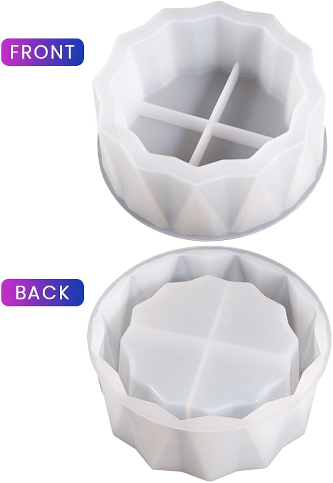Silicone Planter Mold, 5.9'' for Succulent Pot, Round Silicone Molds for Casting Resin, Plaster, Concrete Cement, DIY Jewelry, Makeup Storage Container, Flower Cement Molds