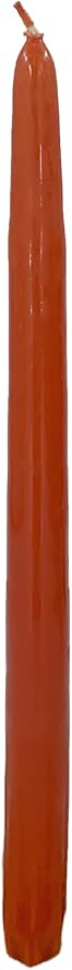D'light Online Elegant 12" Unscented Cinnamon Burnt Orange Taper Candles Premium Quality Hand-Dipped Tapered Candles, Dripless and Smokeless - Set of 12 Individually Wrapped (12 Inch, Cinnamon)