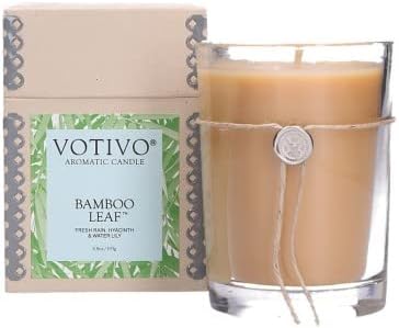 VOTIVO 6.8oz Aromatic Soy Blend Highly Fragranced Home Decor Jar Candle-Bamboo Leaf