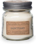 ECO CANDLE CO. Mason Jar Candle, Sanctuary, 8 oz. - Scents of Black Orchid, Ginger, Cardamom, Lily, Leather, Amber, & Kyara - 100% Soy Wax, No Lead, Kraft Label & Antiqued Pewter Lid, Hand Made