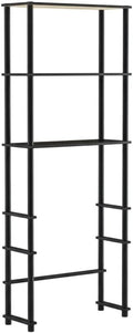 Furnifact Espresso Black Toilet Space Saver with 3 Shelves, Durable Storage Organizer, Compact Design for Bathroom, Easy to Install