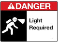 Danger Light Required Sign Warning Tin Sign Home Kitchen Farm Garden Garage Wall Decor 12X8Inch