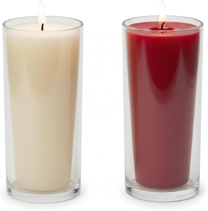 2 Pack 3 * 6 Inch Votive Candle Mold - Cylinder Candle Silicone 3D Molds for Pray, Peony & Home Decor - Resin Casting & Soap Making Molds