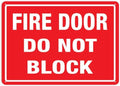 Fire Door Do Not Block 12”X8” Metal Signs Aluminum Sign Pre-Drilled Holes For Easy Mounting Indoor Or Outdoor Use For Fence Door Or Gate