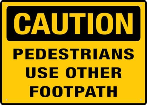 Pedestrians Use Other Footpath Sign 12”X8” Metal Signs Aluminum Sign Pre-Drilled Holes For Easy Mounting Indoor Or Outdoor Use For Fence Door Or Gate