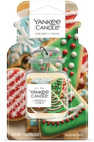 Yankee Candle Car Jar Ultimate Hanging Air Freshener, 3-Pack Set (Sparkling Cinnamon, Christmas Cookie, Balsam & Cedar) – Up to 90 Days of Fragrance (Variety Pack)