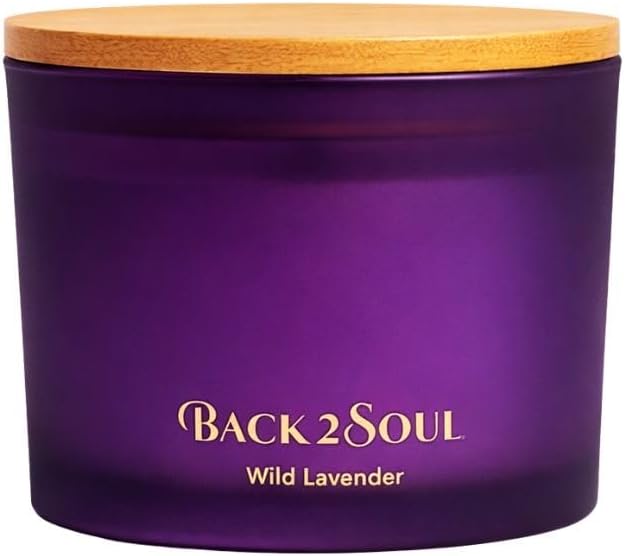 Non Toxic Candles 13.4 oz 50 Hours Burn Time, Scented Soy Candles, Clean Burning, Safe Non Toxic Design (Wild Lavender)