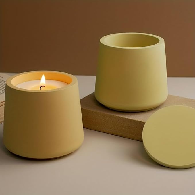 Storage Boxes with Lids, Creative Silicone Concrete Molds for Candle Holders, Resin Epoxy Casting Molds DIY for Candle Making Supplies & Storage