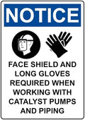 Portrait OSHA NOTICE Face Shield And Long Sign With Symbol Metal Sign 8x12 Inch – Safety for Home, Office, or Workplace