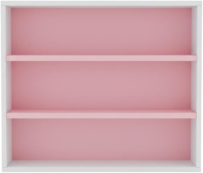 Furnifact White Pink 3-Tier Open Shelf Bookcase, Modern Design, Durable Construction, Space-Saving Storage, Suitable for Living Room or Office Display