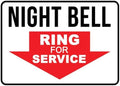 Night Bell Sign For Business 8""X12"" Rust Free Aluminum Uv Printed,4 Pre-Drilled Holes.Durable/Weatherproof