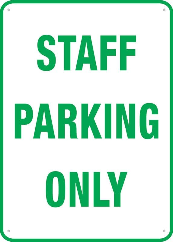 Staff Parking Only Sign 12 X 8 Inch Metal Sign, Rustproof Aluminum, Multicolor