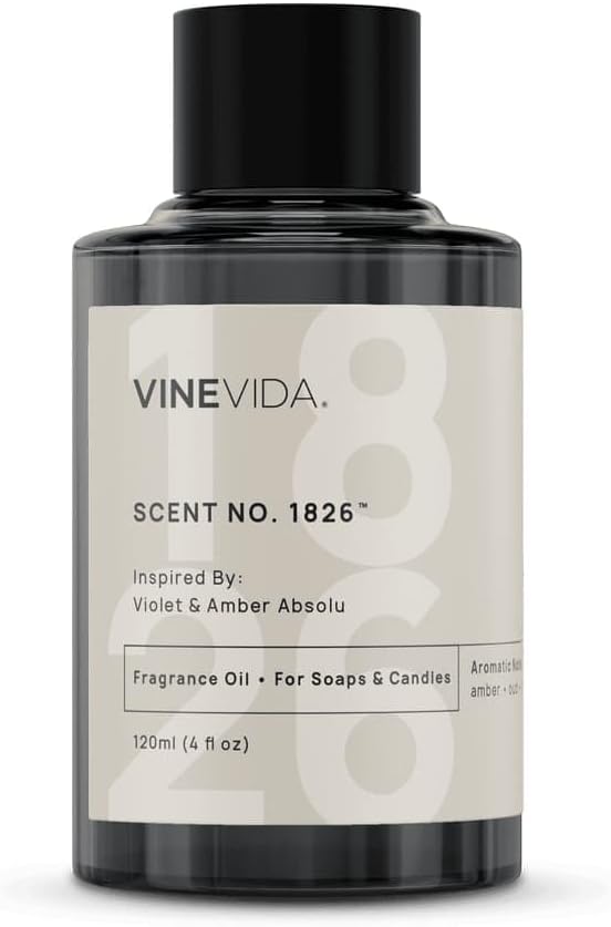 VINEVIDA [120mL] Violet & Amber Absolu Fragrance Oil for Candle Making - Natural Candle Oil Scents - Soap Making Essential Oil - Made in USA