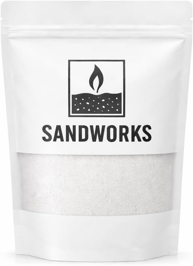 Sand Wax Candle Making Kit – 5 Wooden Wicks & 15 Cotton Wicks, 500 g Premium Fragrance-Free Sand Wax (Moonstone White)