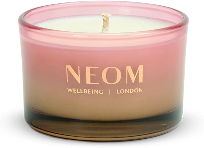 NEOM Sparkling Joy Travel Candle, 1 Wick, 75g I Ginger, Lime and Vetiver I 100% Naturally Derived Wax I 100% Natural Fragrances I Invigorating