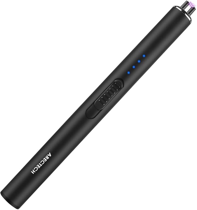 ARECTECH Electric Candle Rechargeable Lighter Arc Plasma Lighters for Candle Kitchen Camping Christmas Type-C Black