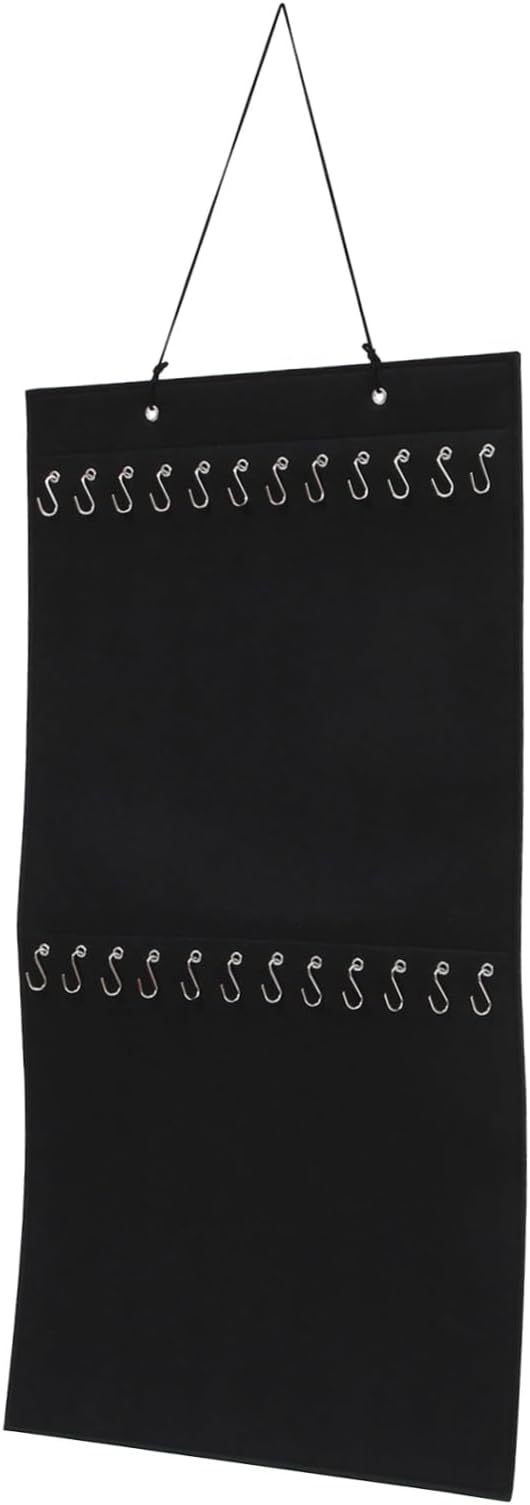 Levemolo Versatile Wall Hanging Organizer Bag Felt Storage Pouch with Hooks for Jewelry Hair Accessories Earrings and Necklaces Home and Bedroom Organization