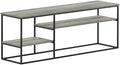 Furnifact Grey French Oak TV Stand for 65 Inch TVs, Modern Wooden Media Console, Durable Construction, Versatile Storage, Contemporary Living Room Style