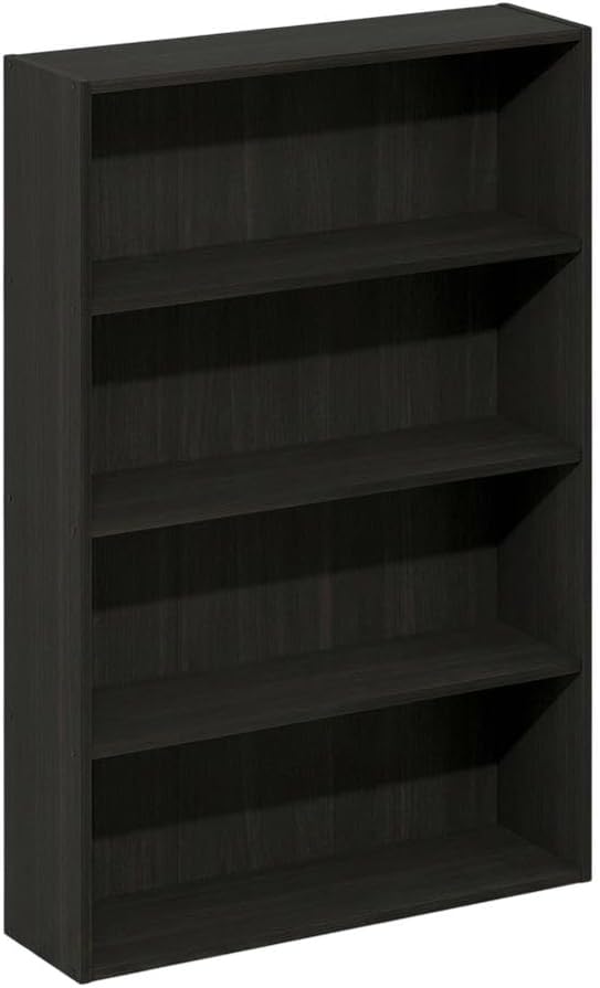 Furnifact Espresso Bookcase with Sturdy Wooden Construction, Elegant Design, Ideal for Living Room, Office, or Bedroom Storage Solution