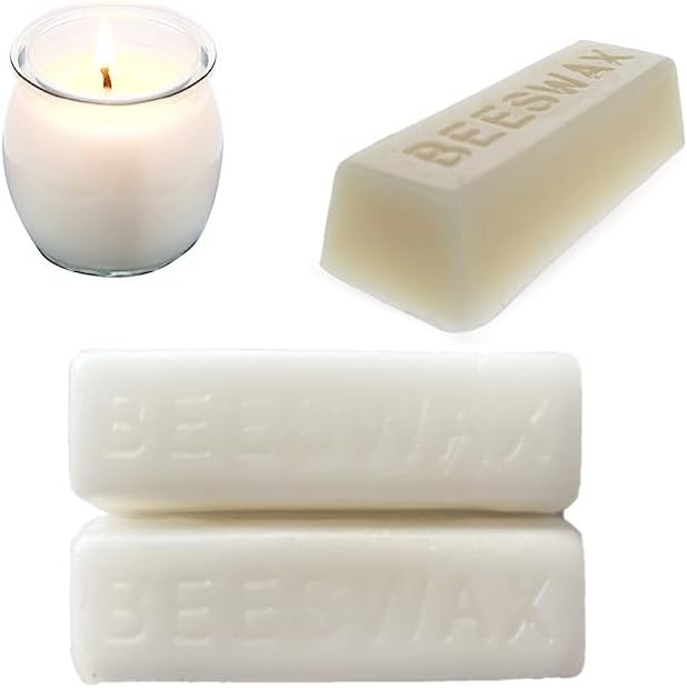 TooGet 36Pcs White Beeswax Bars, Natural Beeswax Block Bees Wax Pure Bar Wax for Candle Making, Skincare, Furniture Polish, DIY Crafts - 40 OZ