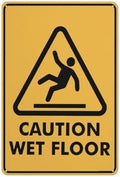 Caution Wet Floor Red Sign Outdoor Signs Aluminum 12X8 Inch Uv Ink Printed For House And Business