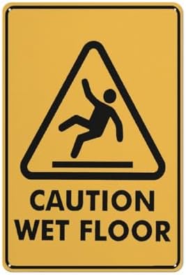 Caution Wet Floor Red Sign Outdoor Signs Aluminum 12X8 Inch Uv Ink Printed For House And Business