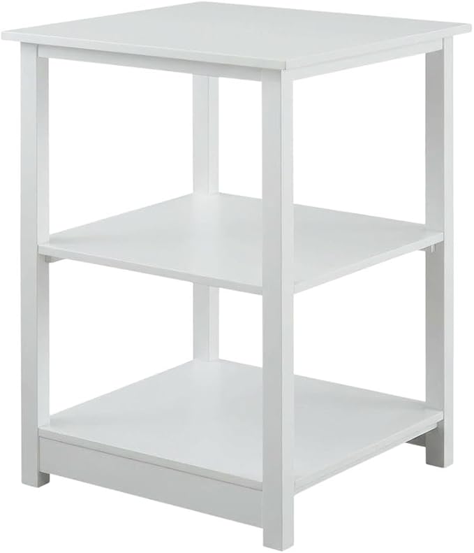 Furnifact White Bookcase with Concealed Drawer, 3 Shelves, Durable Storage Solution, Stylish Home Office and Living Room Organizer