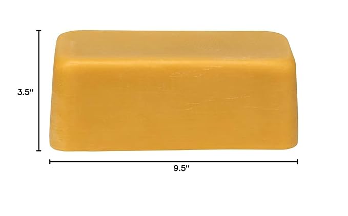 The Beeswax Co Pure Texas Beeswax Block - Ultra Clean - Naturally Filtered & Honey Scented - Premium Food Grade Yellow Bees Wax for Candles, Butcher Blocks, Etc - Organic Bee Wax Bars - 5lb