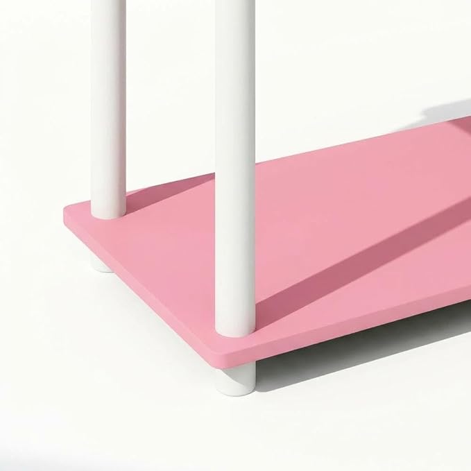 Furnifact Pink White Bookcase with Elegant Storage, Sturdy Wooden Construction, Modern Design, Ideal for Home Office or Living Room Decor