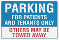 Parking For Patients And Tenants Only Sign 12”X8” Metal Signs Aluminum Sign Pre-Drilled Holes For Easy Mounting Indoor Or Outdoor Use For Fence Door Or Gate