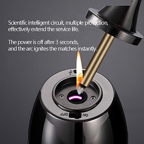 Permanent Match,Ten Thousand Match Lighter,The Forever Lighter,Matchstick Fire Starter Kerosene Refillable Lighter,Chargeable Electronic Lighter Great Gift for Father Husband Boyfriend,No Oil (Black)