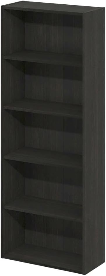 Furnifact Espresso Bookcase with Classic Wooden Design, Sturdy Construction, Single Piece, Ideal for Home or Office Storage