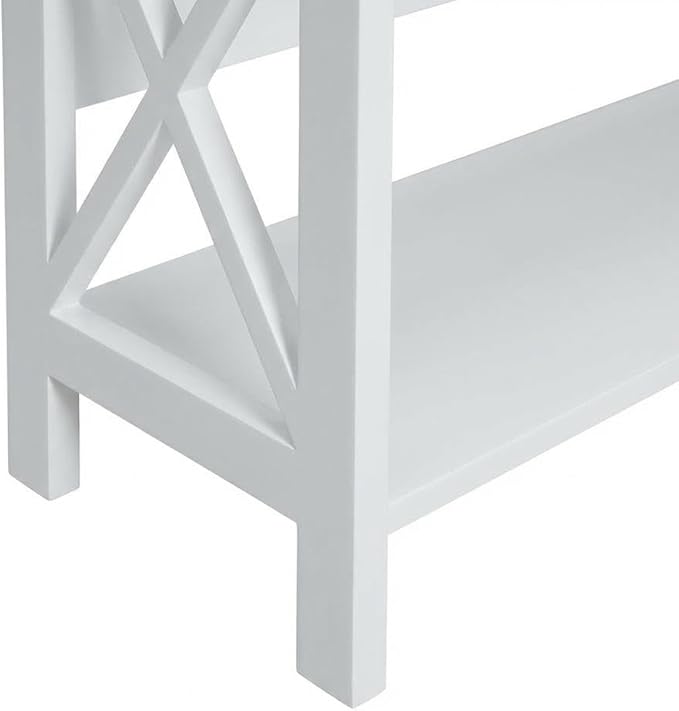 Furnifact White 5 Tier Bookcase with Drawer, Durable Particle Board, Non-Lead Base Paint Finish, Spacious Shelves, Modern Home Office Storage