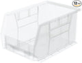 Akro-Mils 30237 AkroBins Plastic Storage Bins, Space-Saving Stackable Bins for Garage, Pantry, Craft Organization, 9" x 6" x 5", Clear, 12-Pack