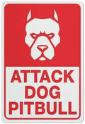 Attack Dog Pitbull Sign 12X8 Inch Tin Sign Great For Garden And Yard Wall Decor