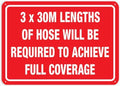 3 X 30 M Lengths Of Hose Required For Coverage For Business 8""X12"" Rust Free Aluminum Uv Printed,4 Pre-Drilled Holes.Durable/Weatherproof
